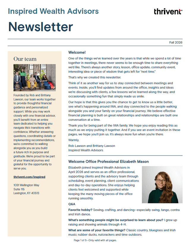 Team Newsletter