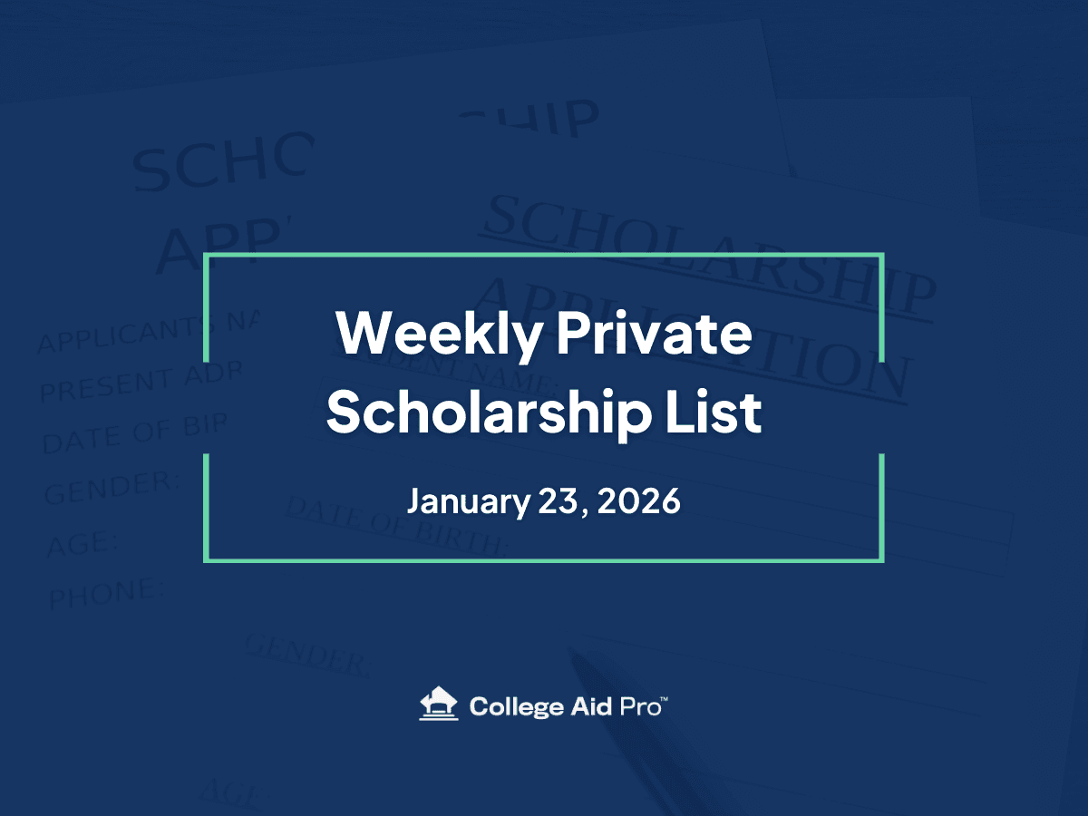 Top 30 Private Scholarship Opportunities for January 25th- 31st, 2026