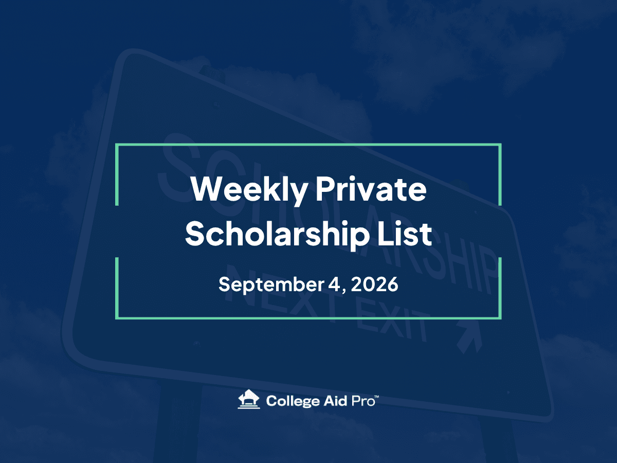 Top 14 Private Scholarship Opportunities for August 31st - September 12th, 2026