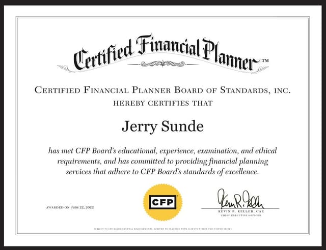  Why I became a CERTIFIED FINANCIAL PLANNER® professional.