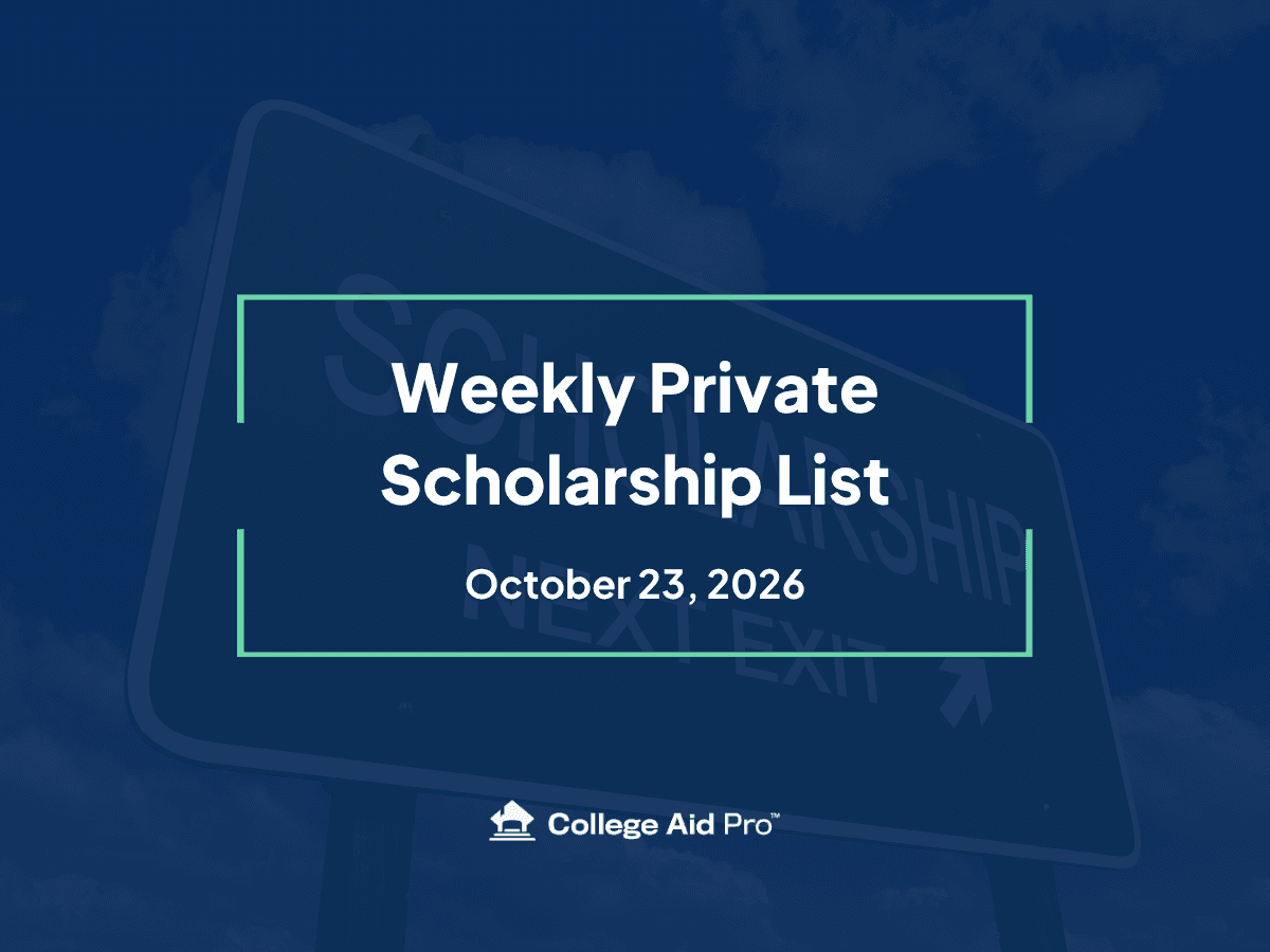 Top 20 Private Scholarship Opportunities for October 27th - November 1st, 2026