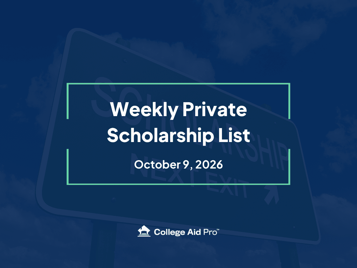 Top 27 Private Scholarship Opportunities for October 13th - October 20th, 2026